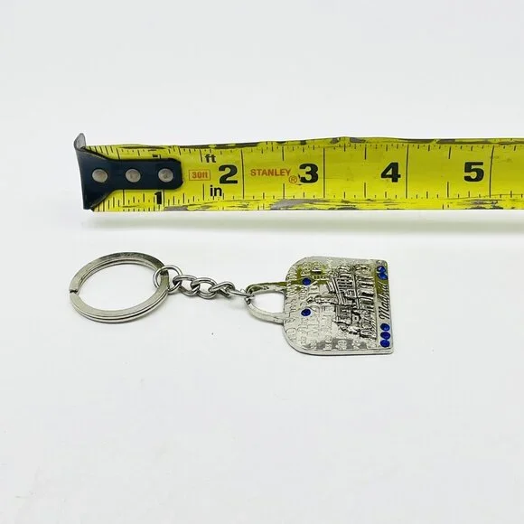 CHIC SELECTION Madrid Souvenir Keychain Silver Tone Blue Rhinestones - Picture 8 of 8